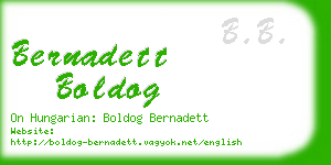 bernadett boldog business card